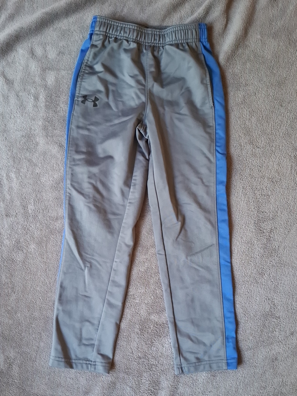 Under Armour Gray Joggers with Blue Side Stripe